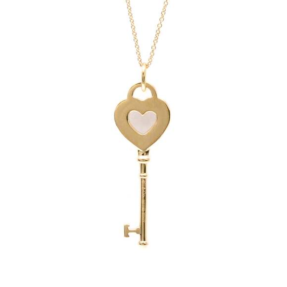 TIFFANY 18k Gold Diamond Heart Necklace